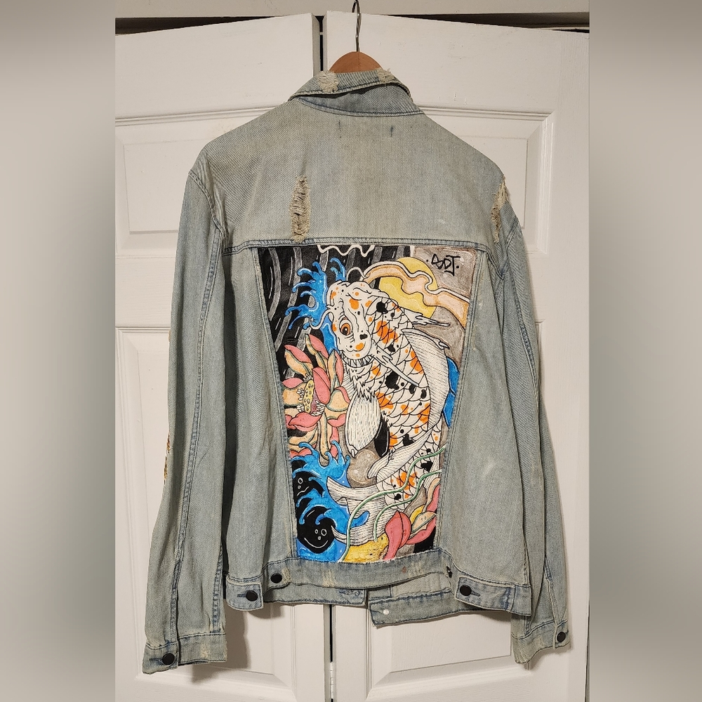 Custom painted denim jacket